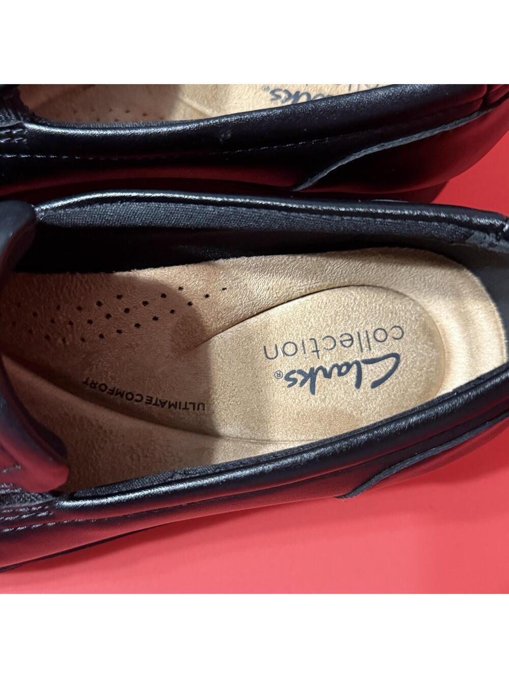 Clark’s Collection Zylah May Black leather Loafer Jacket Ultimate Comfort Women - Picture 5 of 9